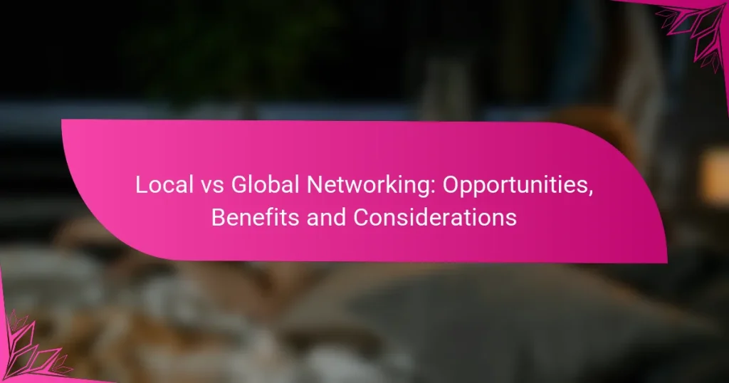 Local vs Global Networking: Opportunities, Benefits and Considerations