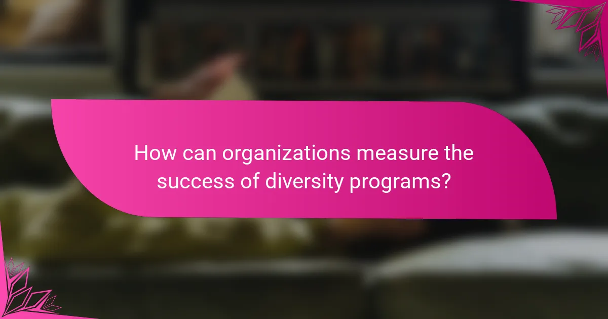 How can organizations measure the success of diversity programs?