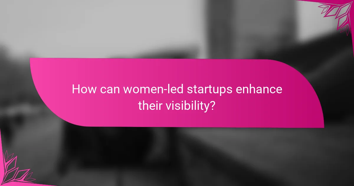 How can women-led startups enhance their visibility?