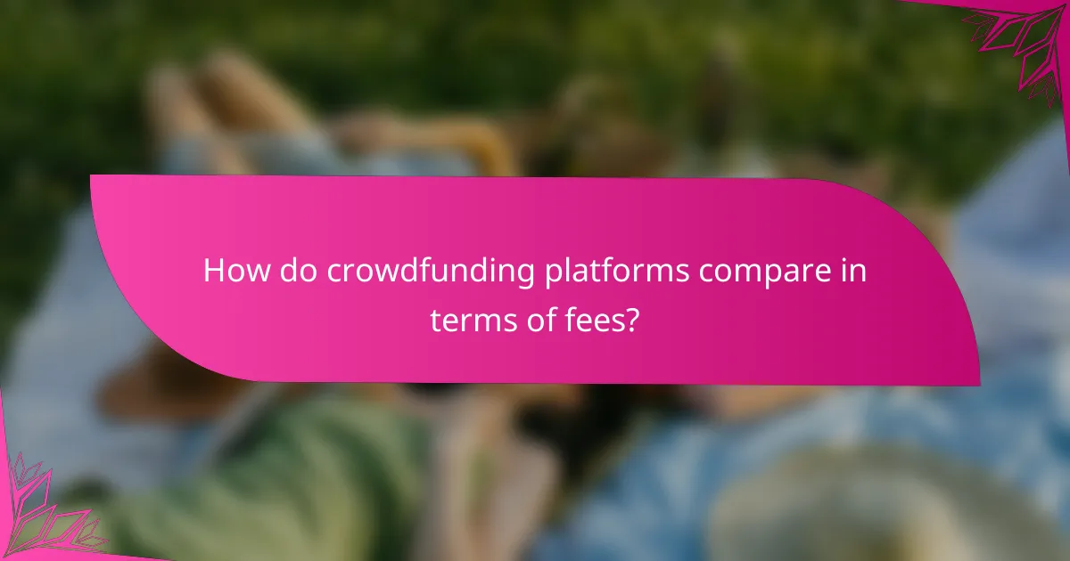 How do crowdfunding platforms compare in terms of fees?