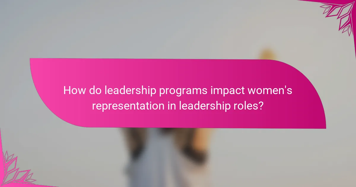 How do leadership programs impact women's representation in leadership roles?