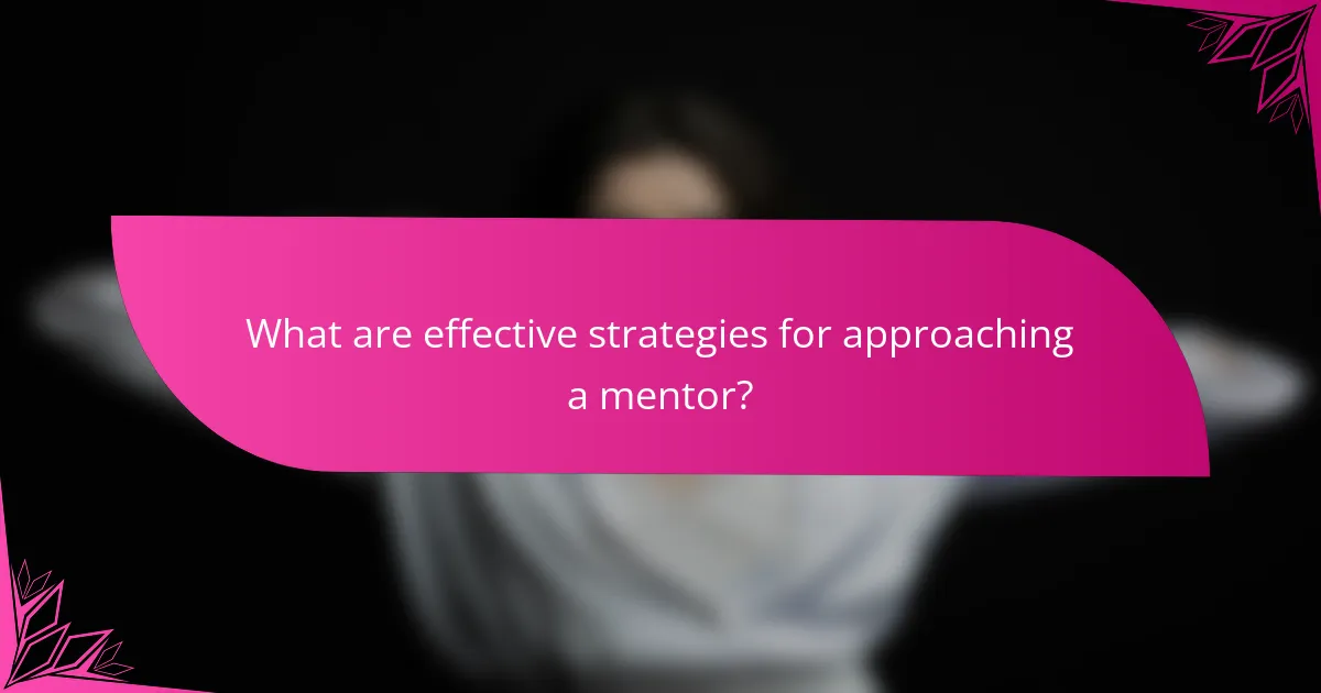 What are effective strategies for approaching a mentor?