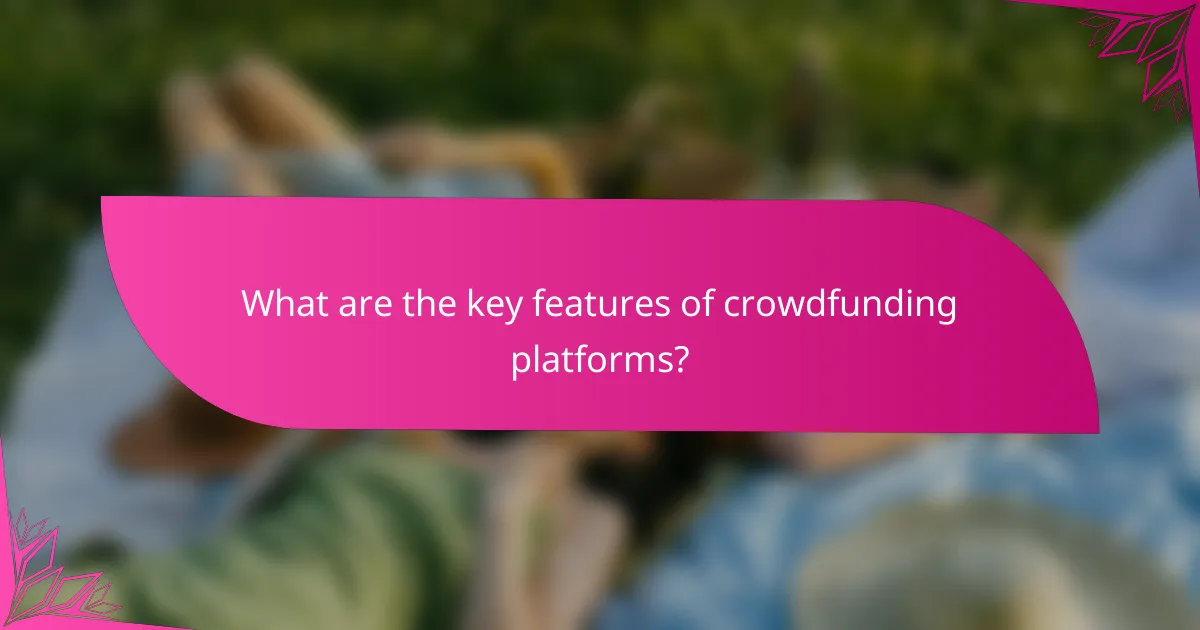 What are the key features of crowdfunding platforms?