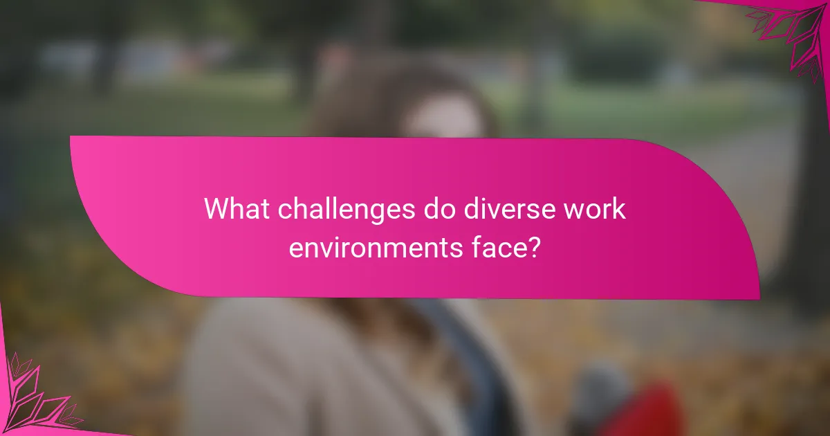 What challenges do diverse work environments face?