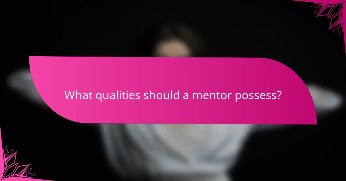 What qualities should a mentor possess?