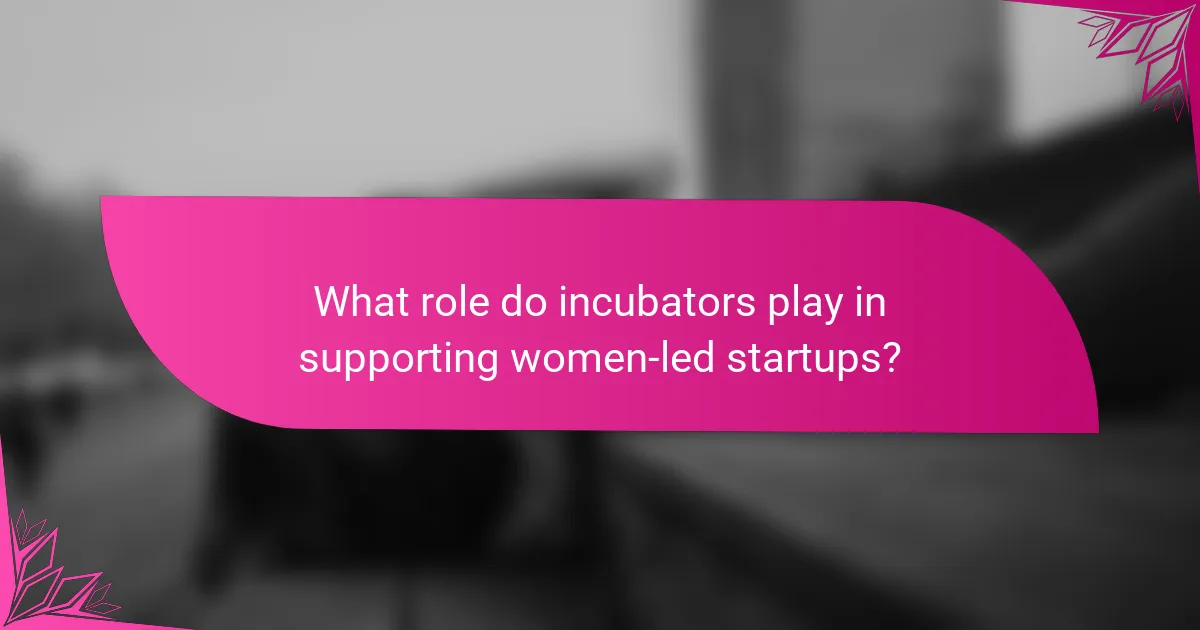 What role do incubators play in supporting women-led startups?